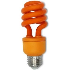 13W Spiral CFL Orange Light Bulb by Lumenivo - Outdoor Orange Light Bulb